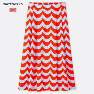 Marimekko Linen Cotton Wave Skirt, Size S, Waist 26-27 inch